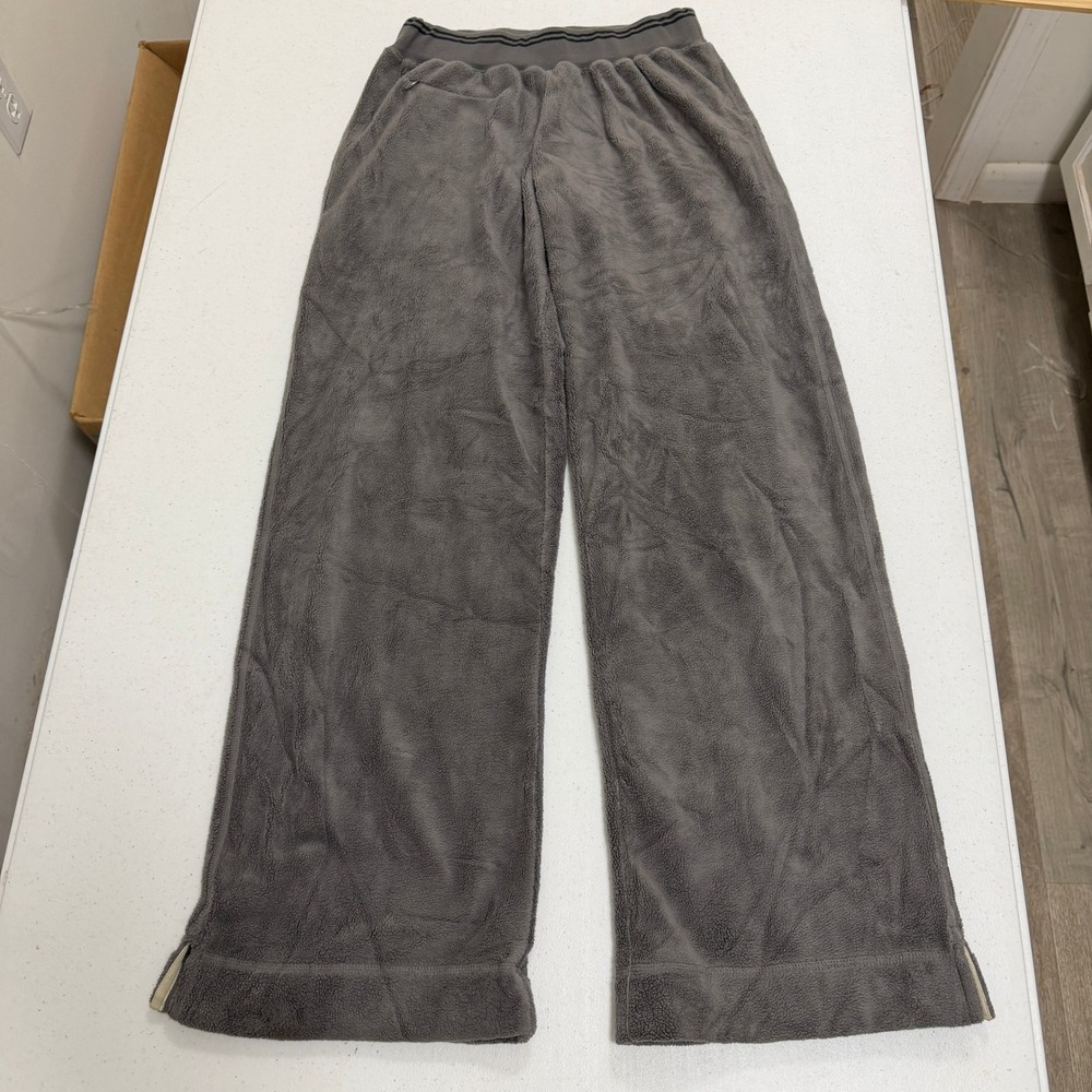 Horny Toad Womens Gray Fleece Wide Leg Lounge Pants XS High Pile Fuzzy Cozy 5378